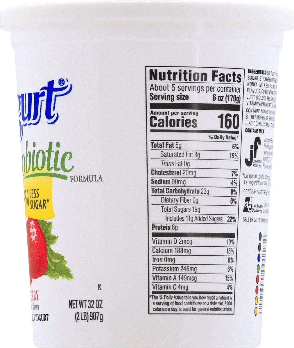 slide 8 of 9, La Yogurt Blended Whole Milk Strawberry Yogurt 32 oz, 32 oz