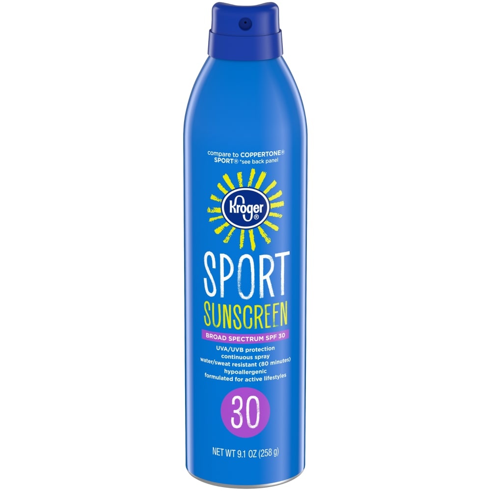 slide 1 of 1, Kroger Sport Sunscreen Spray Spf 30, 9.1 oz