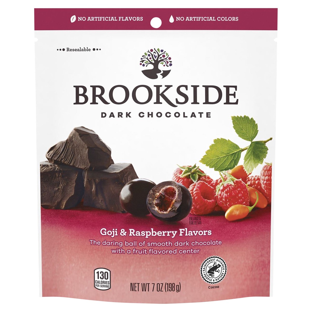 slide 1 of 6, Brookside Dark Chocolate Goji Raspberry Flavored Snacking Chocolate Bag, 7 oz, 1 ct