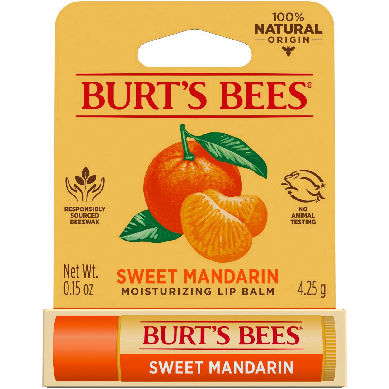 slide 77 of 89, Burt's Bees 100% Natural Origin Moisturizing Lip Balm\, Sweet Mandarin - 1 Tube, 0.15 oz