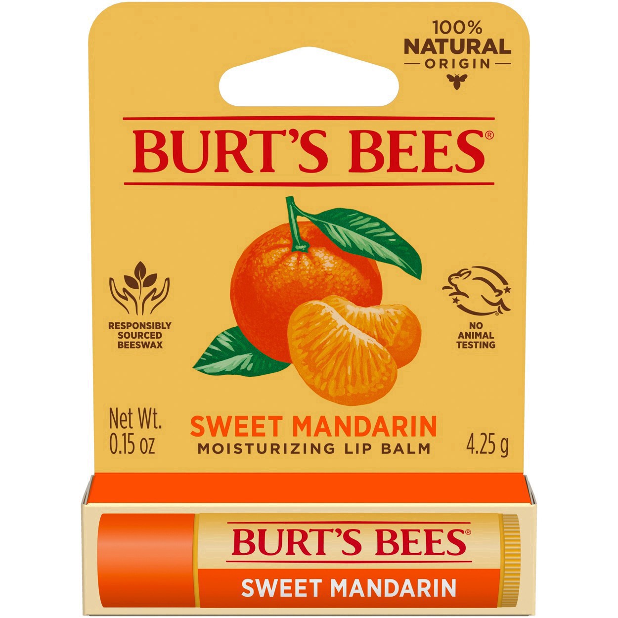 slide 33 of 89, Burt's Bees 100% Natural Origin Moisturizing Lip Balm\, Sweet Mandarin - 1 Tube, 0.15 oz