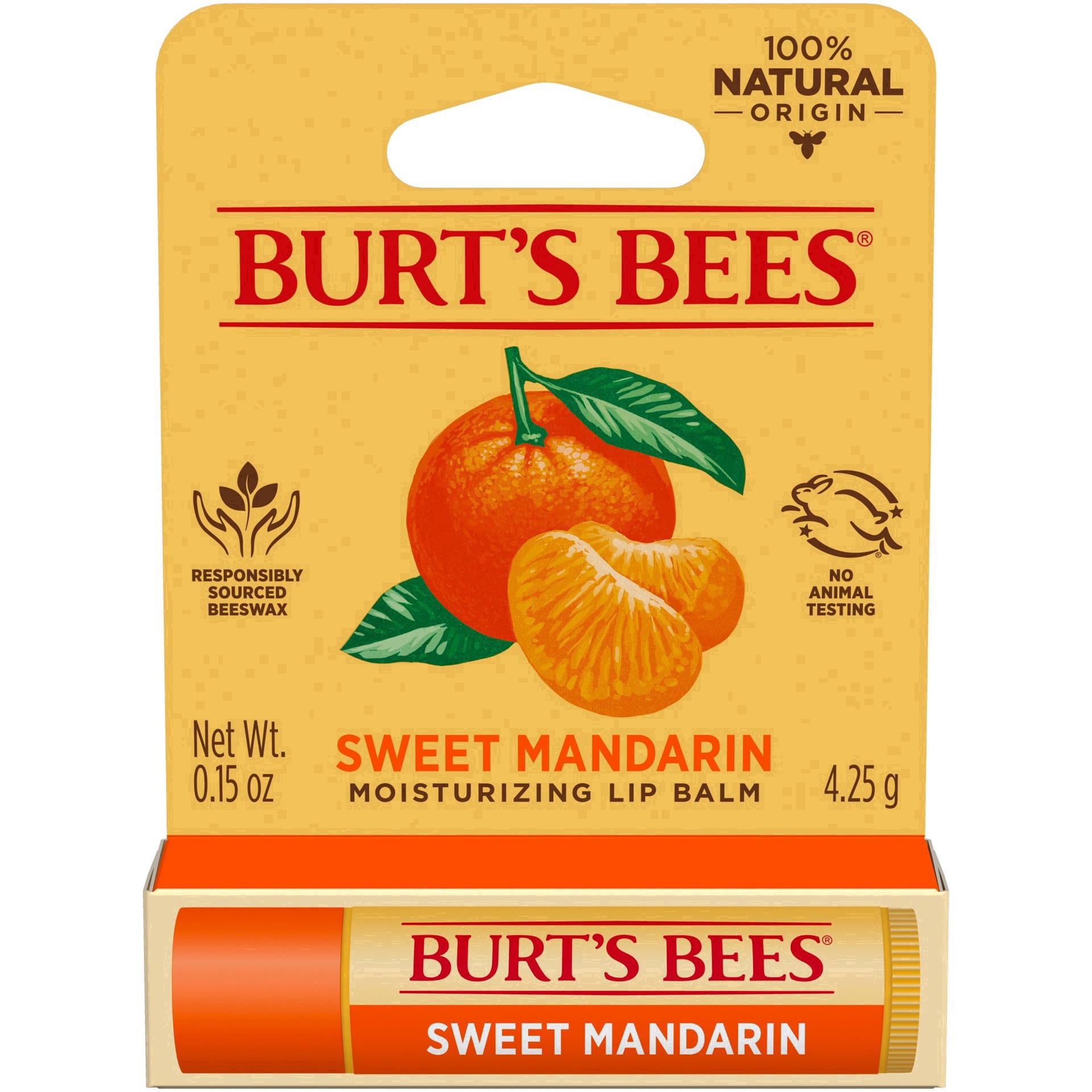 slide 19 of 89, Burt's Bees 100% Natural Origin Moisturizing Lip Balm\, Sweet Mandarin - 1 Tube, 0.15 oz