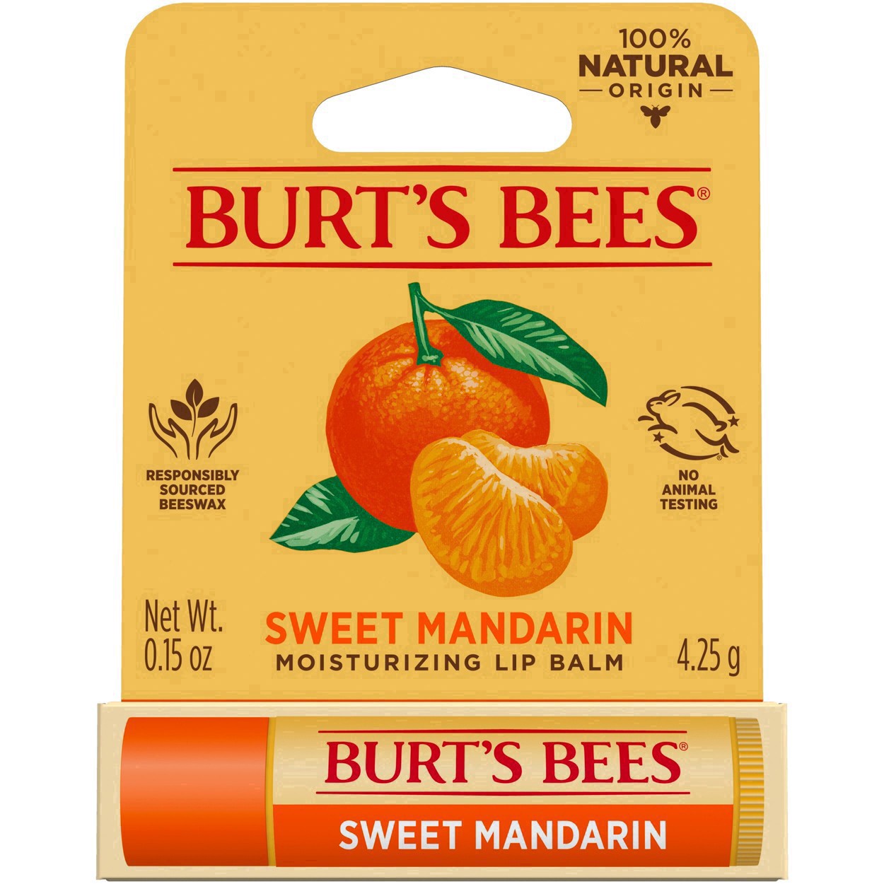 slide 23 of 89, Burt's Bees 100% Natural Origin Moisturizing Lip Balm\, Sweet Mandarin - 1 Tube, 0.15 oz