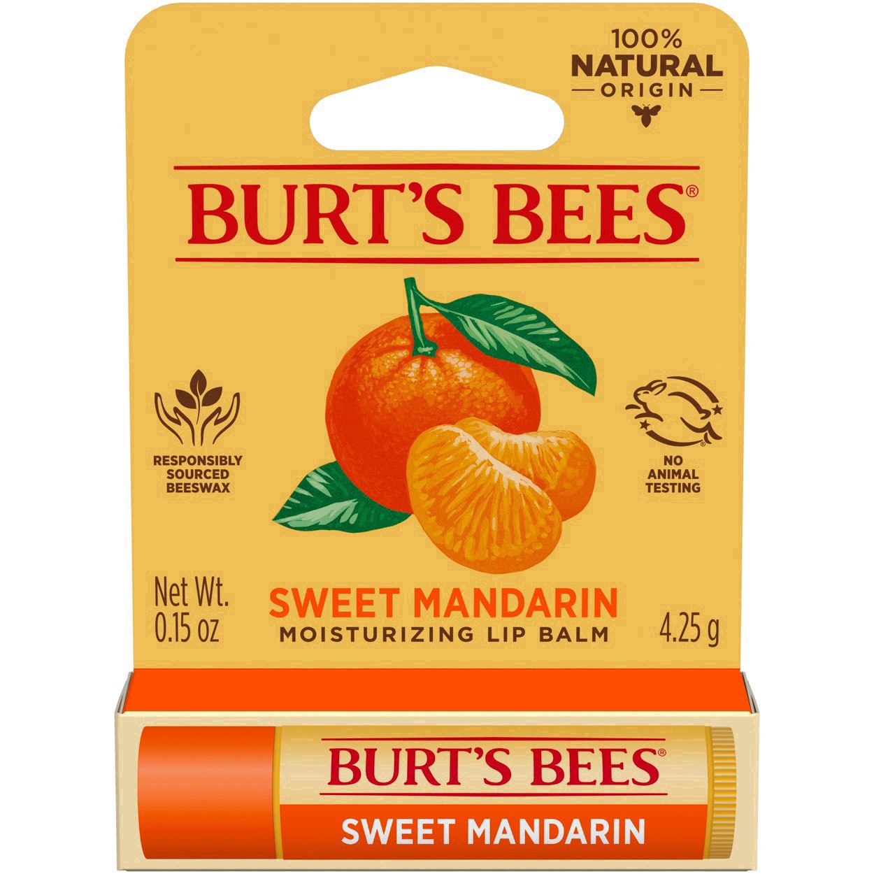 slide 12 of 89, Burt's Bees 100% Natural Origin Moisturizing Lip Balm\, Sweet Mandarin - 1 Tube, 0.15 oz