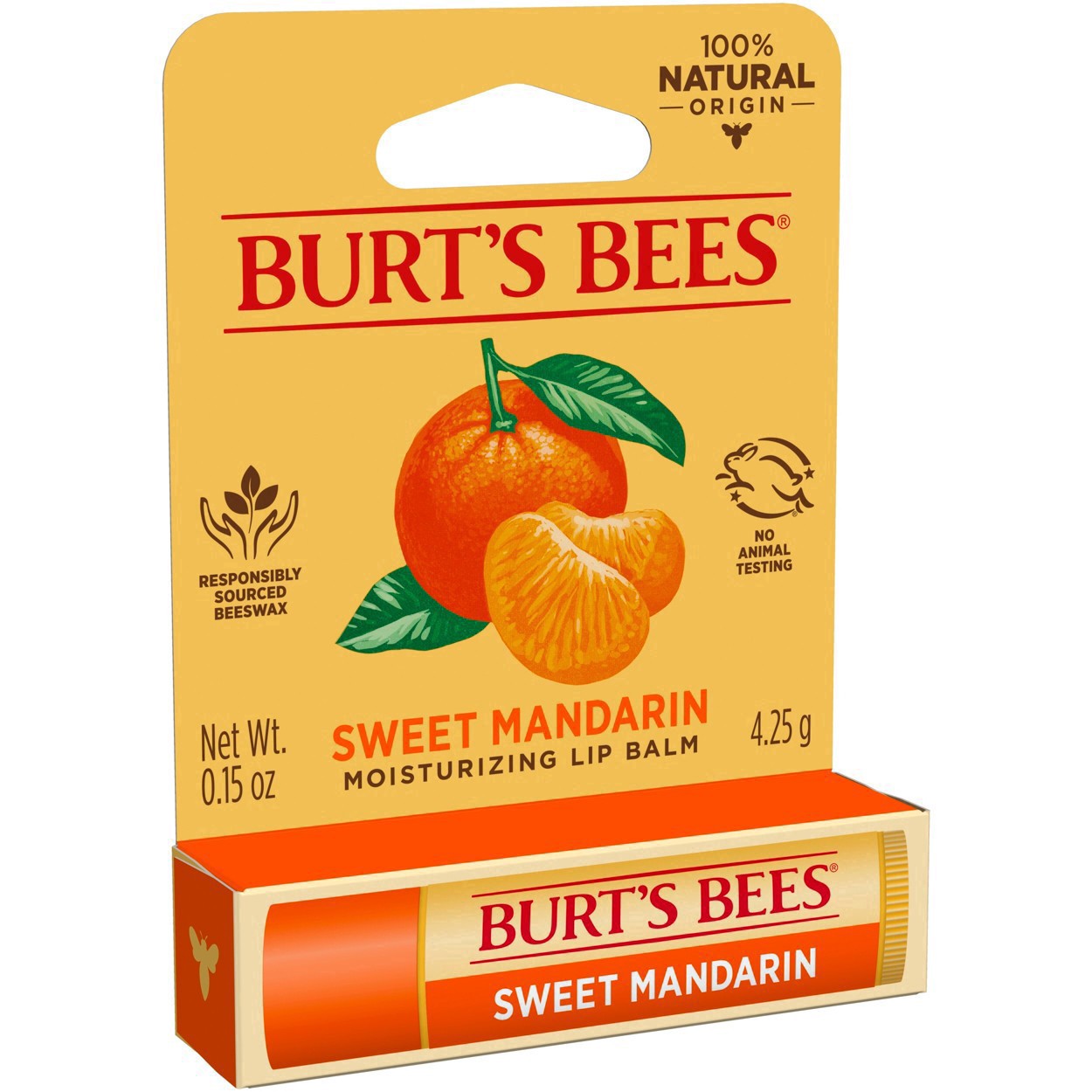 slide 39 of 89, Burt's Bees 100% Natural Origin Moisturizing Lip Balm\, Sweet Mandarin - 1 Tube, 0.15 oz