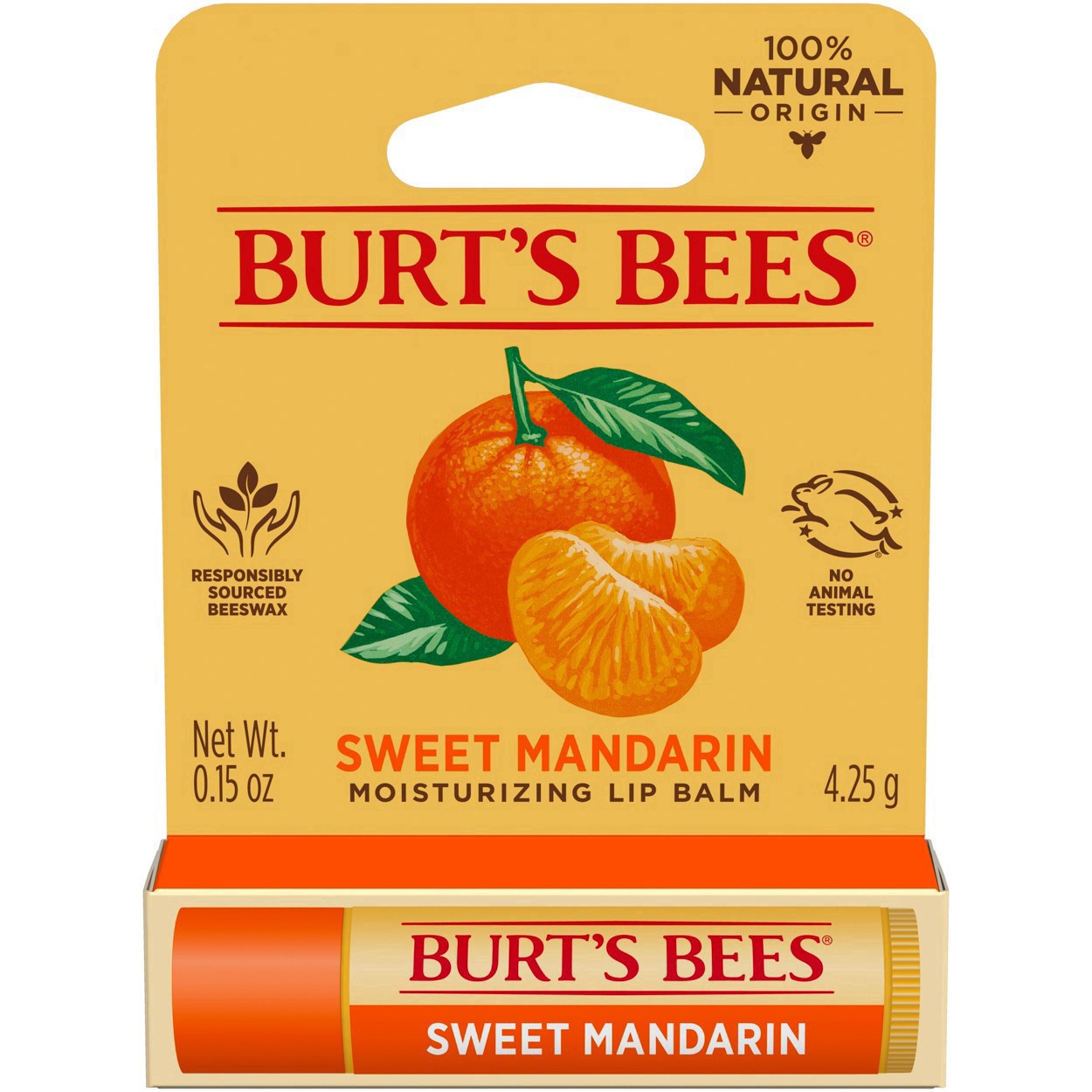 slide 8 of 89, Burt's Bees 100% Natural Origin Moisturizing Lip Balm\, Sweet Mandarin - 1 Tube, 0.15 oz