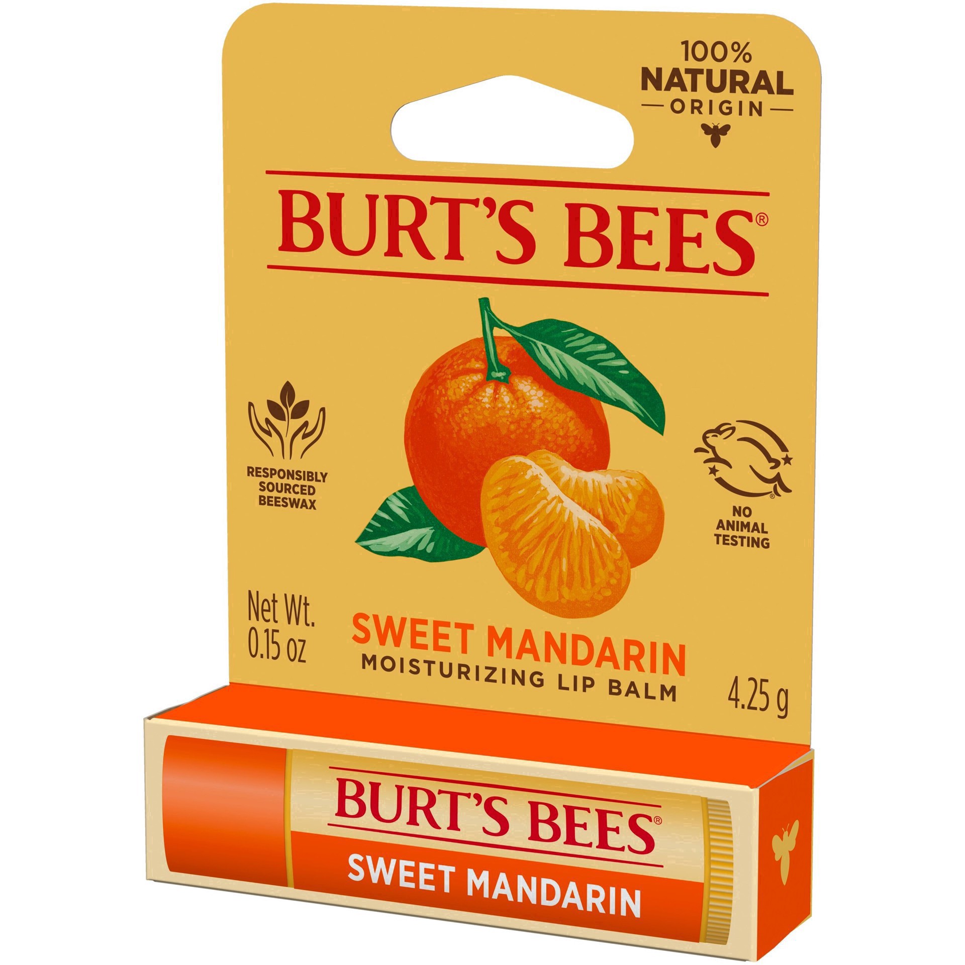 slide 55 of 89, Burt's Bees 100% Natural Origin Moisturizing Lip Balm\, Sweet Mandarin - 1 Tube, 0.15 oz