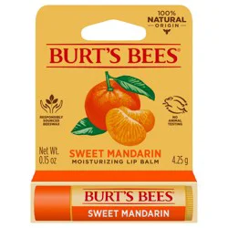 Burt''s Bees Sweet Mandarin Lip Balm, 1-Pack, 0.15 oz.