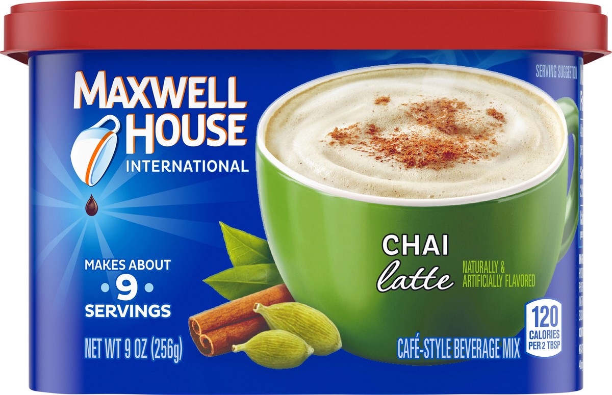 slide 8 of 9, Maxwell House International Chai Latte Café-Style Beverage Mix, 9 oz. Canister, 9 oz