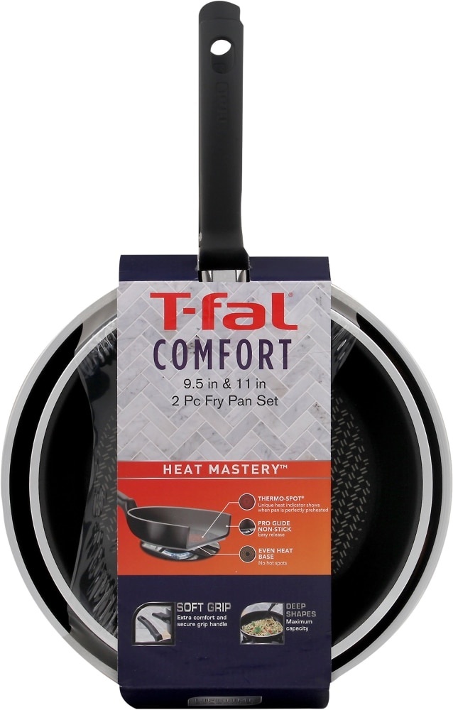 slide 1 of 1, T-fal Fry Pan Set, 2 Piece, Comfort, 9.5 Inches & 11 Inches, 1 ct
