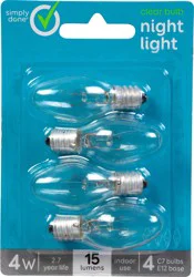 Simply Done 4 Watts Clear Bulb Night Light - 4 ea