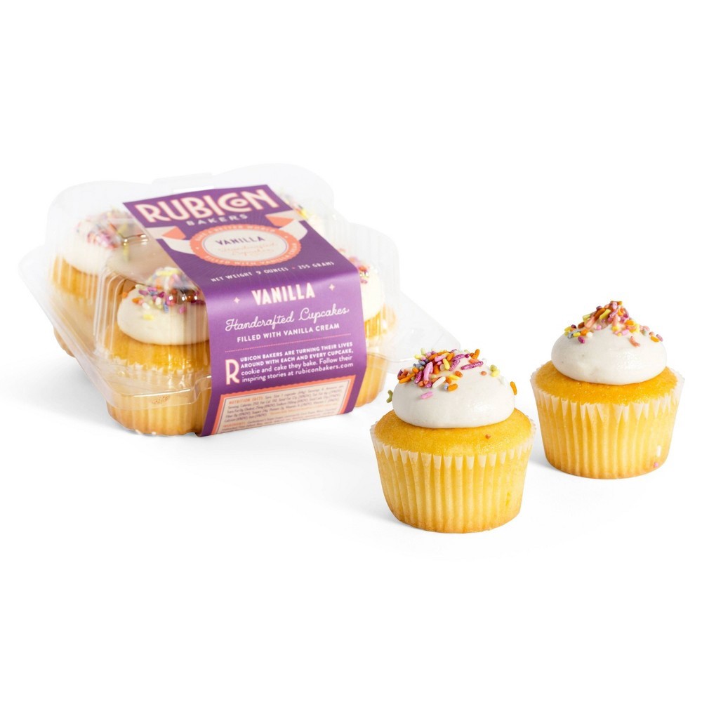 slide 2 of 4, Rubicon Bakery Frozen Vanilla Cupcakes, 4 ct; 10 oz