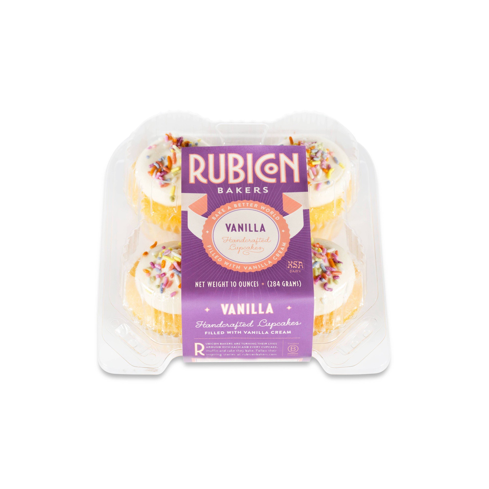 slide 1 of 4, Rubicon Bakery Frozen Vanilla Cupcakes, 4 ct; 10 oz