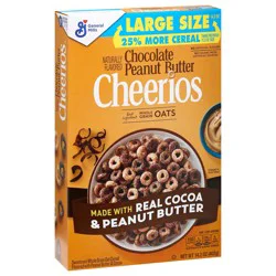 Chocolate Peanut Butter Cheerios Breakfast Cereal, Large Size, 14.2 OZ