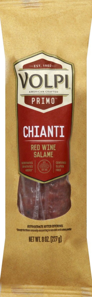 slide 5 of 5, Volpi Chianti Red Wine Salami, 8 oz