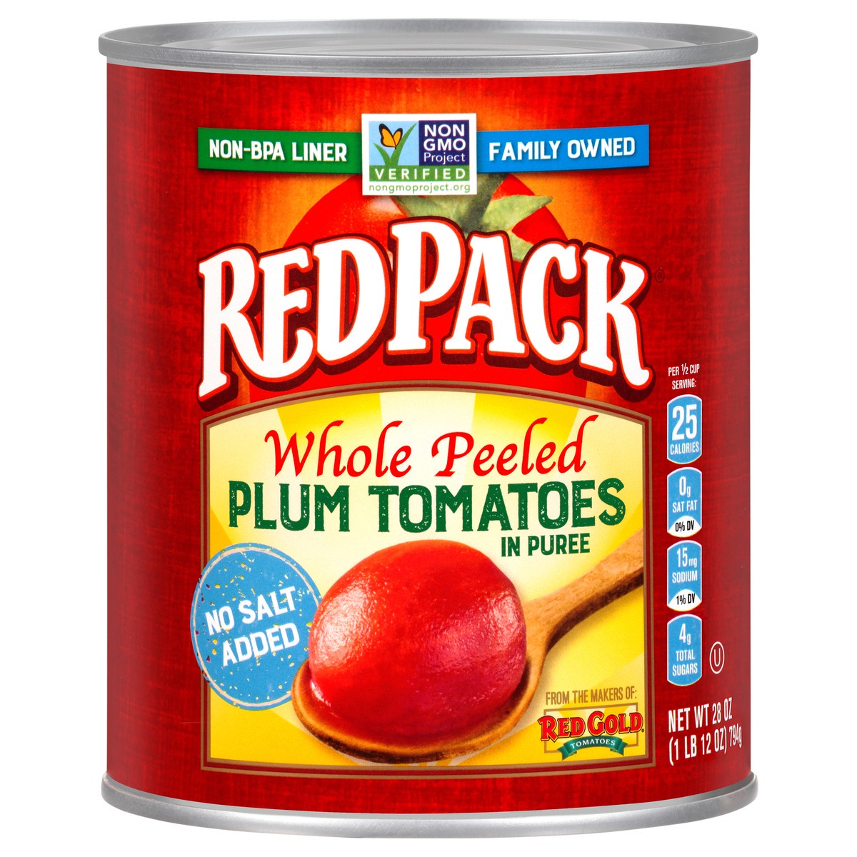 slide 2 of 11, Redpack Whole Peeled Plum Tomatoes In Puree No Salt Added, 28 oz