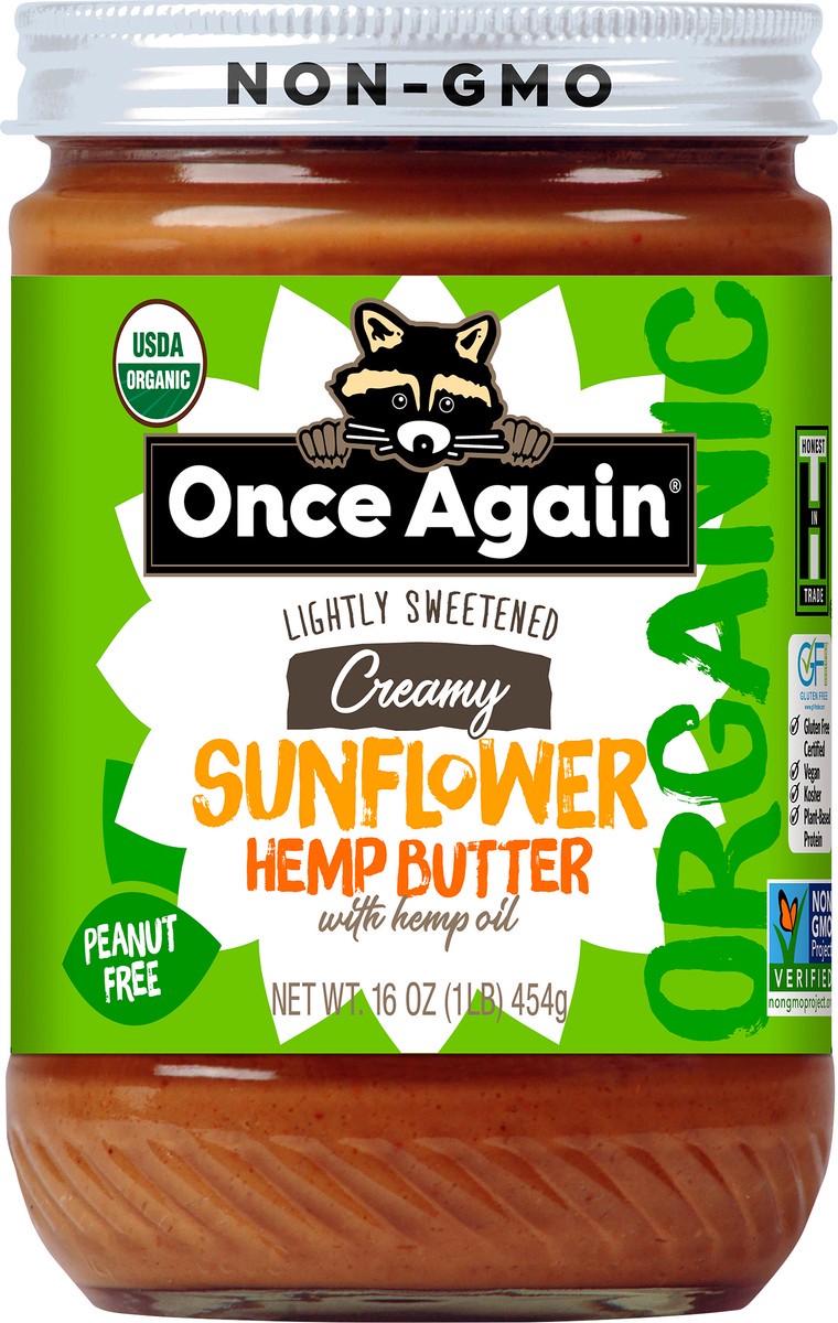 slide 1 of 10, Once Again Organic Sunflower with Hemp Oil - Sugar/Salt, 16 oz