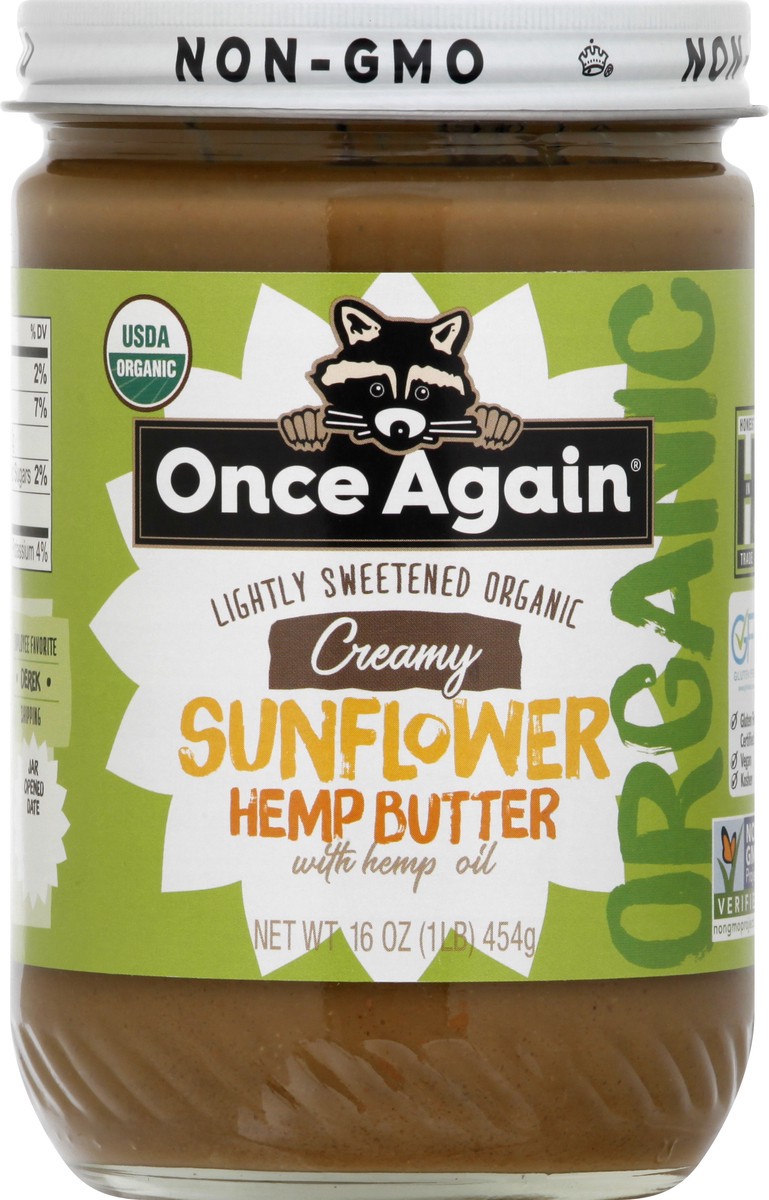 slide 8 of 10, Once Again Organic Sunflower with Hemp Oil - Sugar/Salt, 16 oz