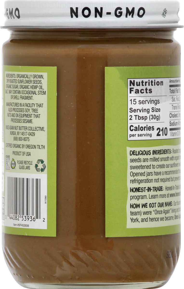 slide 3 of 10, Once Again Organic Sunflower with Hemp Oil - Sugar/Salt, 16 oz