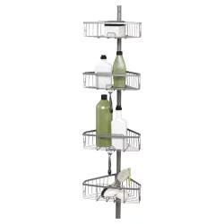 Zenna Home Tension Pole Shower Caddy, Satin Nickel
