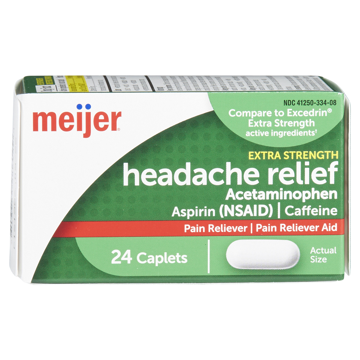 slide 1 of 7, Meijer Headache Relief, Extra Strength Caplets, 24 ct