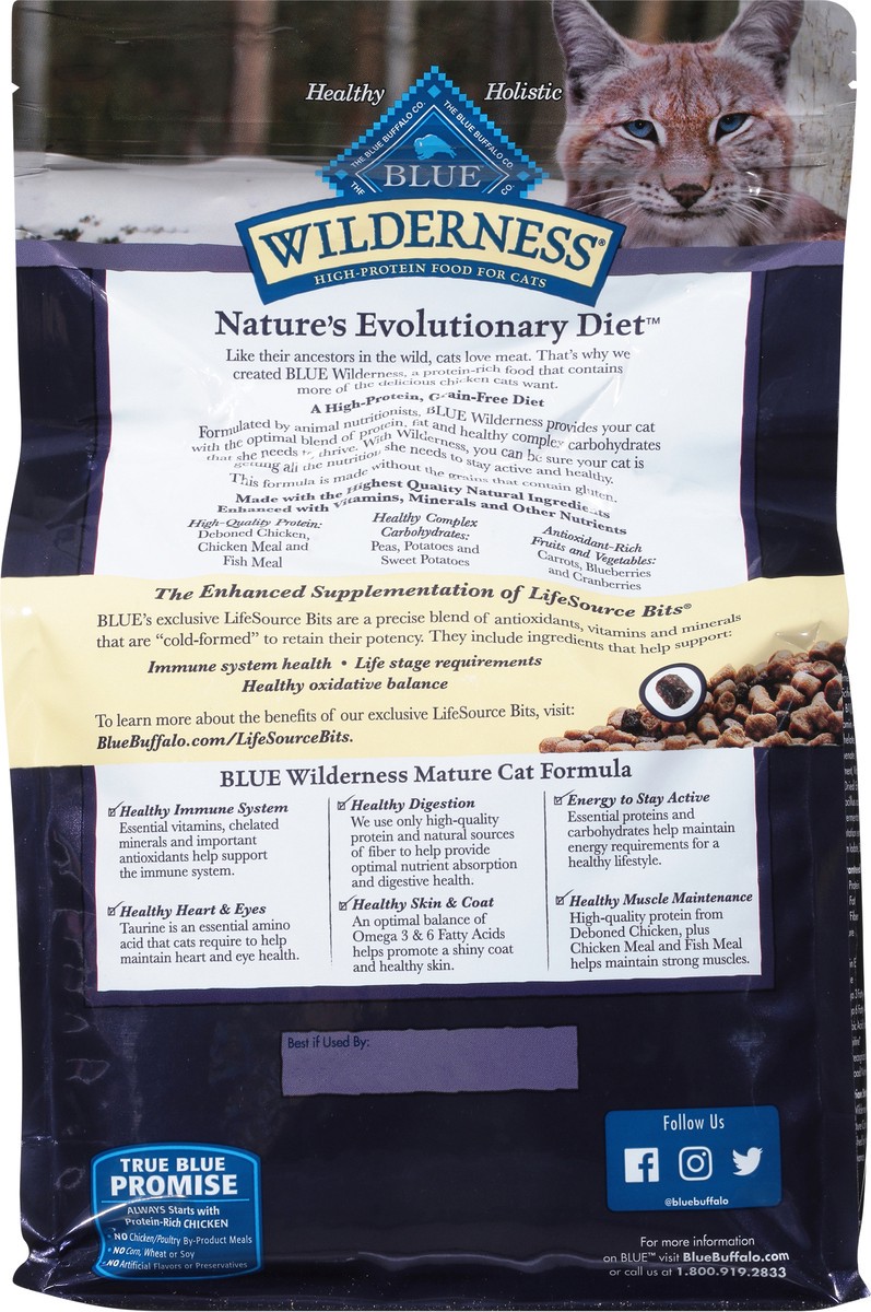 slide 3 of 9, Blue Buffalo Wilderness Mature Cat Food, Chicken, 4 lb