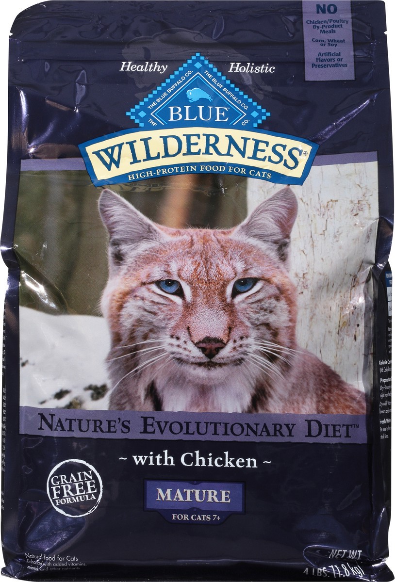 slide 6 of 9, Blue Buffalo Wilderness Mature Cat Food, Chicken, 4 lb