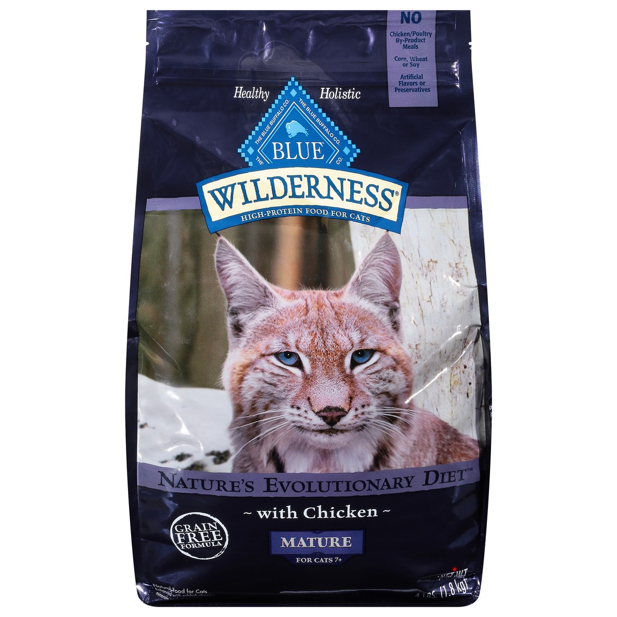 slide 1 of 9, Blue Buffalo Wilderness Mature Cat Food, Chicken, 4 lb