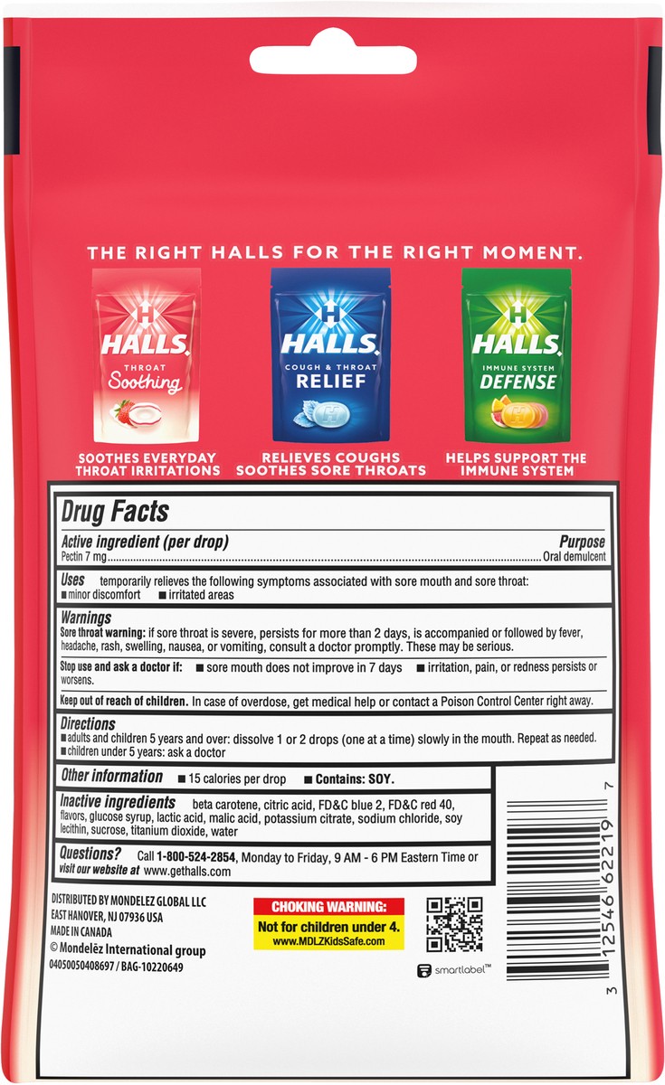 slide 3 of 9, HALLS Throat Soothing (Formerly HALLS Breezers) Creamy Strawberry Throat Drops, 25 Drops, 0.19 lb