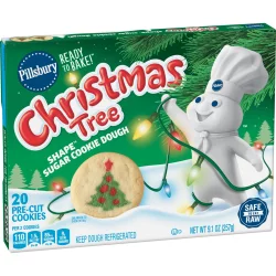 Pillsbury Ready To Bake! Holiday Christmas Tree Shape Sugar Cookies