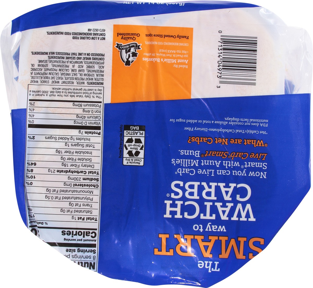 slide 2 of 9, Aunt Millie's Live Carb Smart Hamburger Buns 8 ct, 8 ct