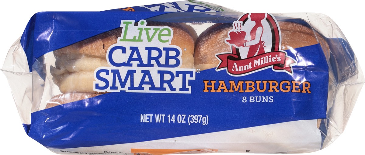 slide 7 of 9, Aunt Millie's Live Carb Smart Hamburger Buns 8 ct, 8 ct