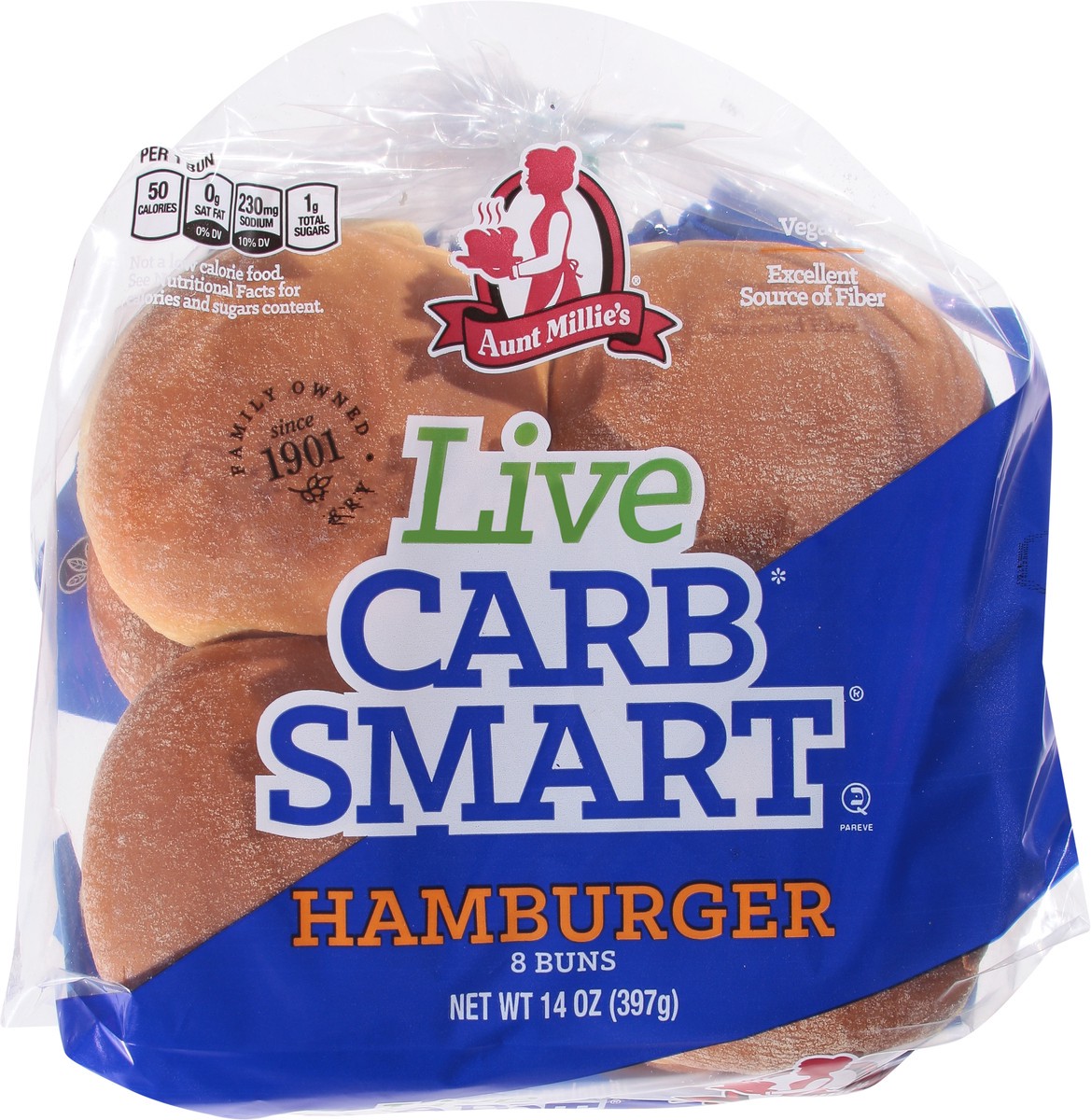 slide 4 of 9, Aunt Millie's Live Carb Smart Hamburger Buns 8 ct, 8 ct