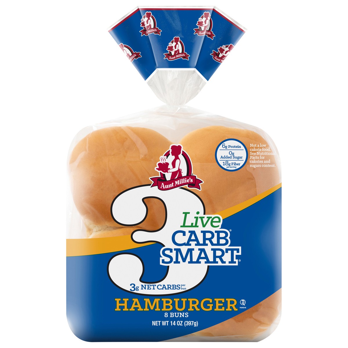 slide 1 of 9, Aunt Millie's Live Carb Smart Hamburger Buns 8 ct, 8 ct