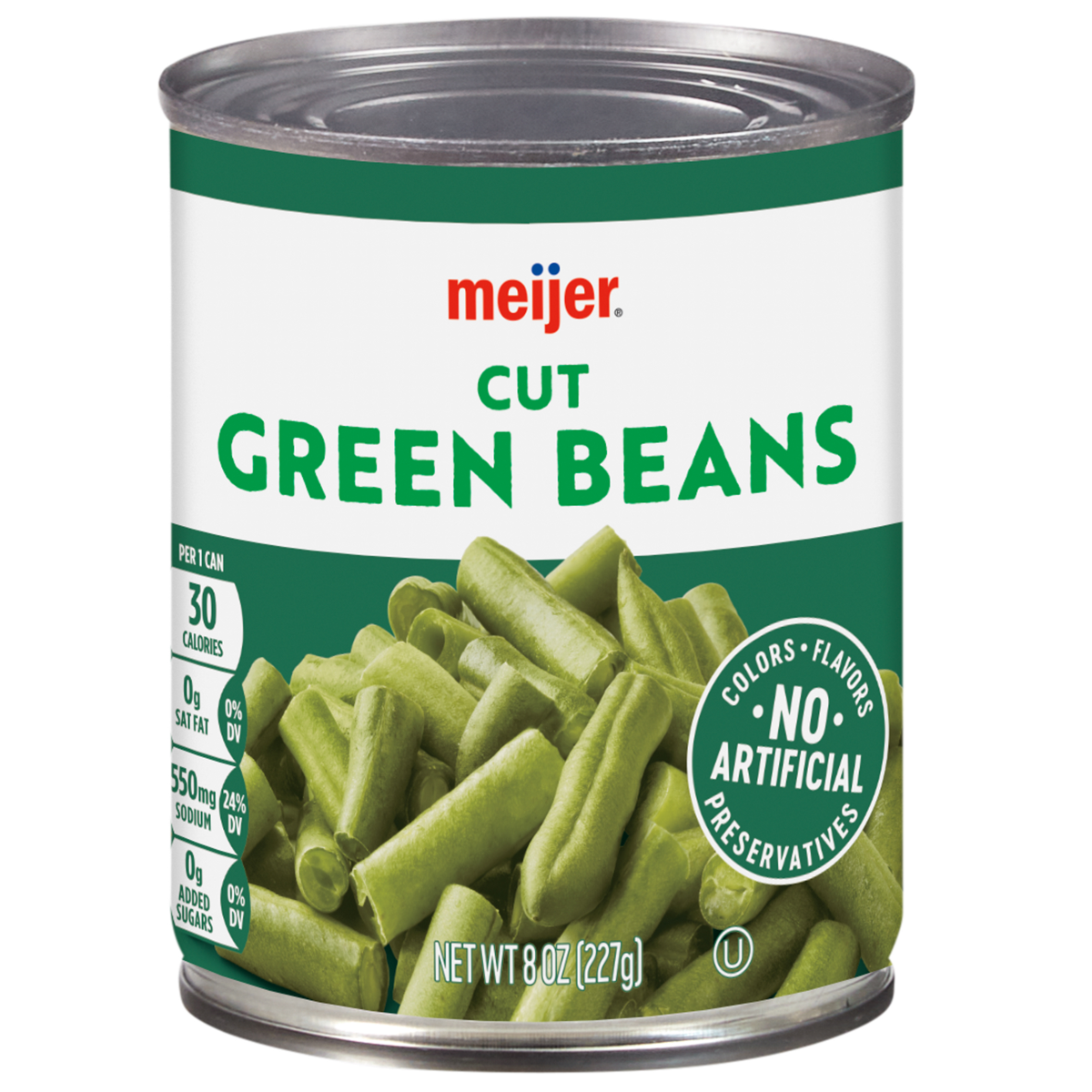 slide 1 of 17, Meijer Cut Green Beans, 8.25 oz