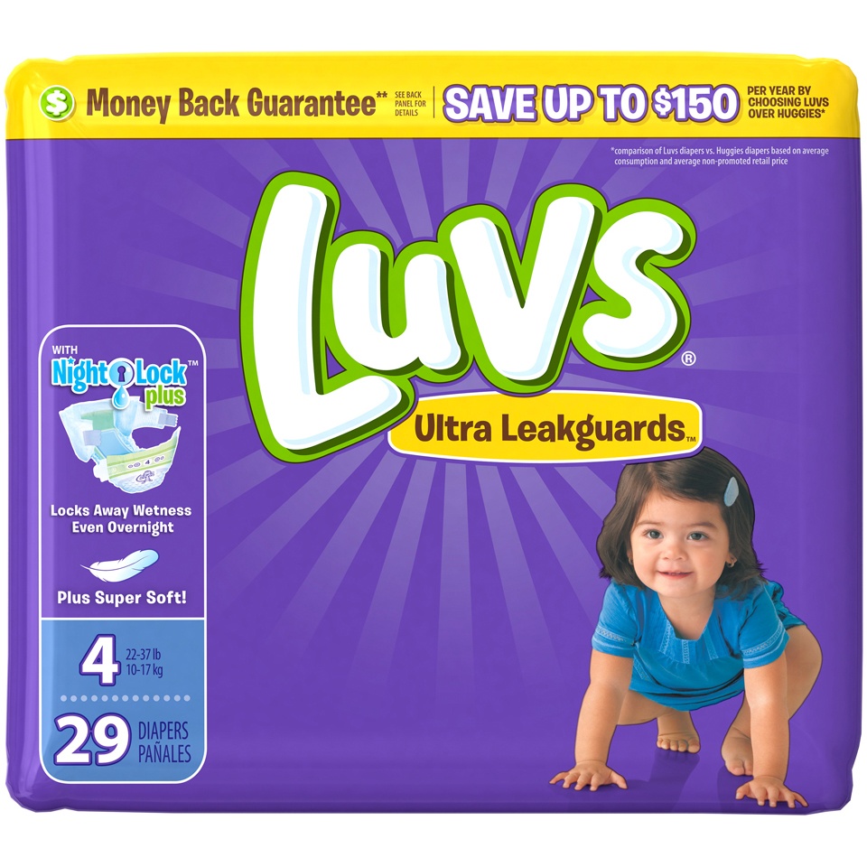 slide 1 of 1, Luvs Jumbo Pack Diapers Size 4, 29 ct