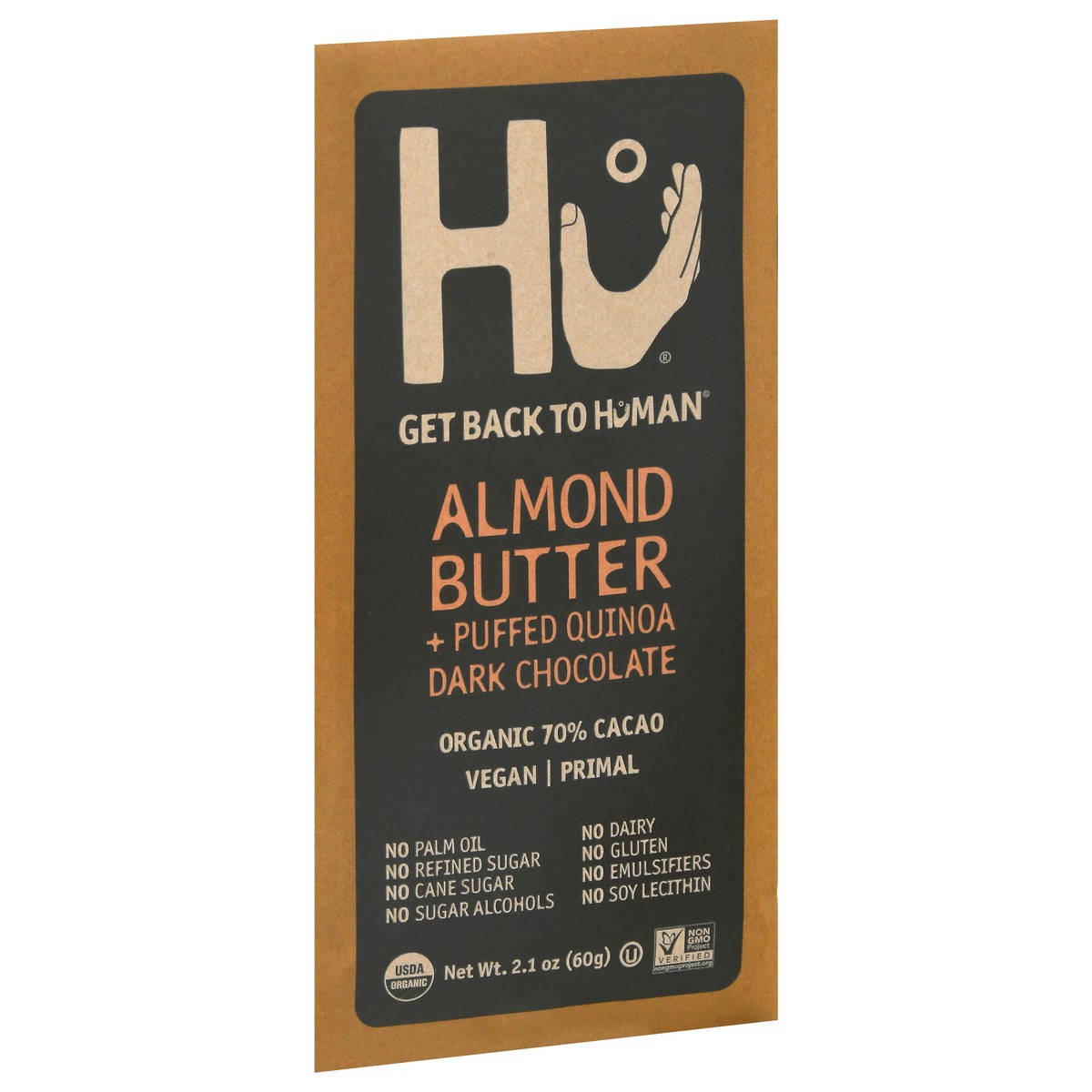 slide 9 of 14, Hu Almond Butter + Puffed Quinoa Dark Chocolate 2.1 oz, 2.1 oz