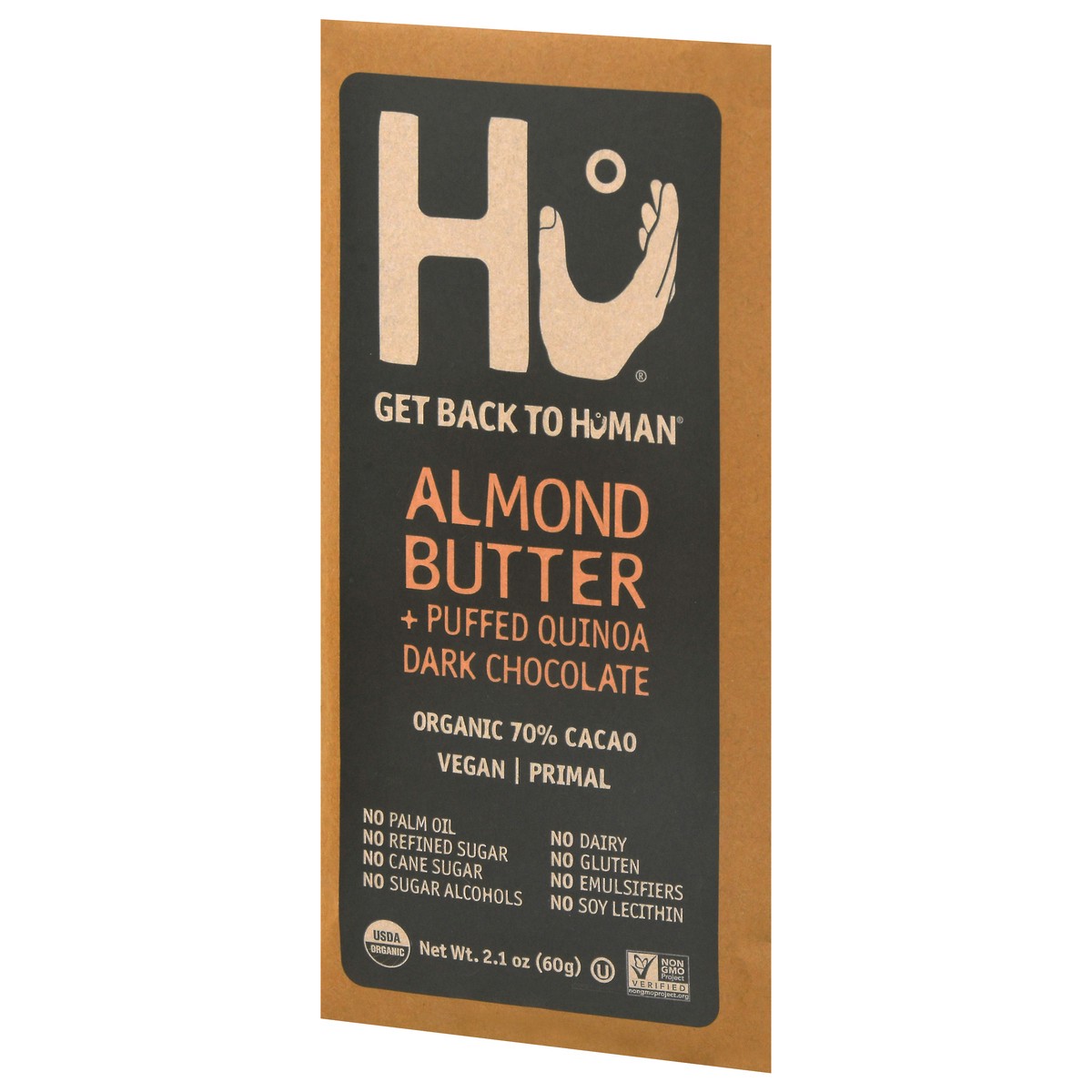 slide 14 of 14, Hu Almond Butter + Puffed Quinoa Dark Chocolate 2.1 oz, 2.1 oz