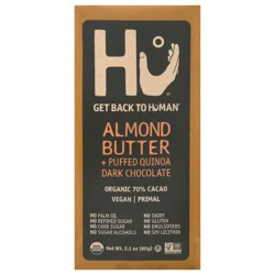 Hu Almond Butter + Puffed Quinoa Dark Chocolate Bar, 2.1 Ounce Bar, 1 Count
