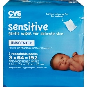 slide 1 of 1, CVS Health Sensitive Gentle Wipes, 3 pk; 64 ct