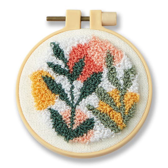 slide 1 of 4, Mix Leaf Punch Needle Kit By Loops & Threads, 3.5 in x 3.5 in