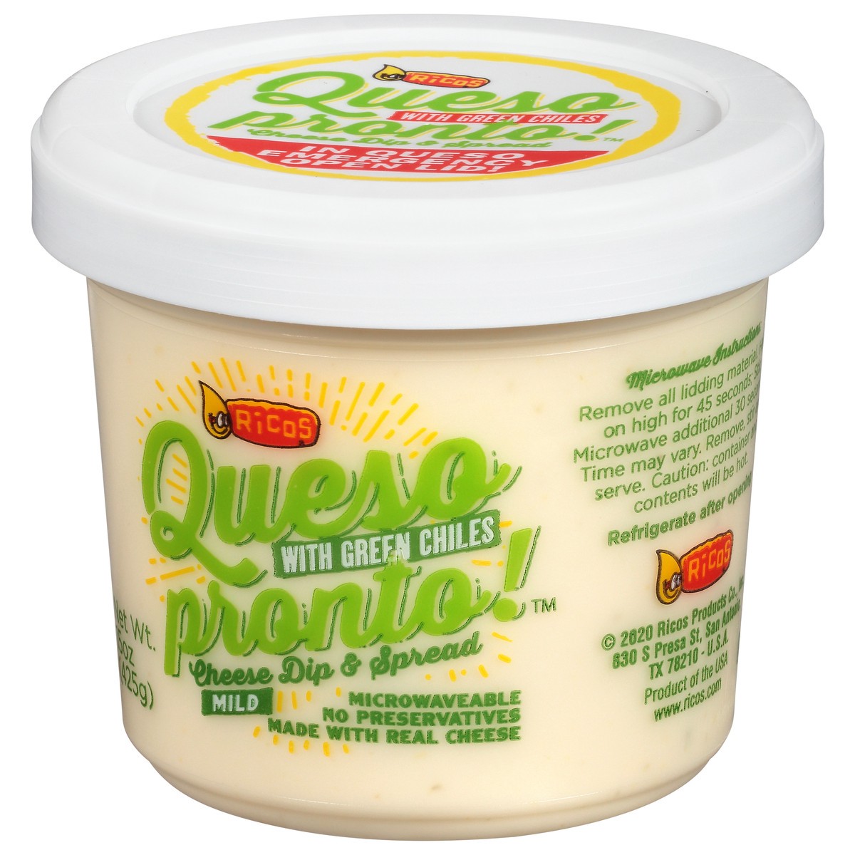 slide 8 of 9, Rico's Queso Pronto Mild Cheese with Green Chiles Dip & Spread 15 oz, 15 oz