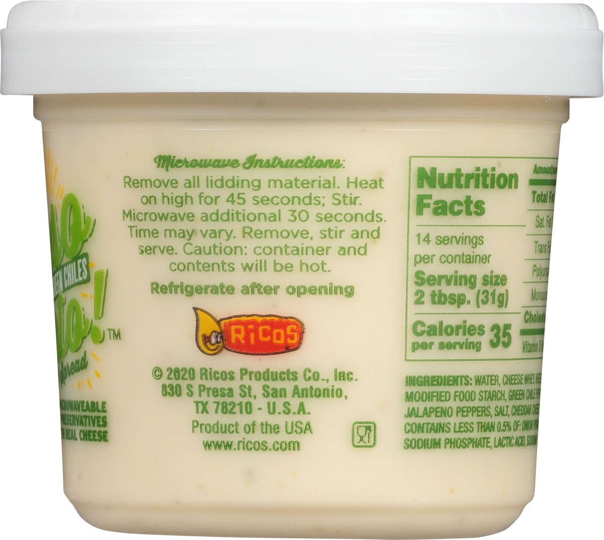 slide 7 of 9, Rico's Queso Pronto Mild Cheese with Green Chiles Dip & Spread 15 oz, 15 oz
