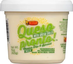 Rico's Queso Pronto Mild Cheese with Green Chiles Dip & Spread 15 oz