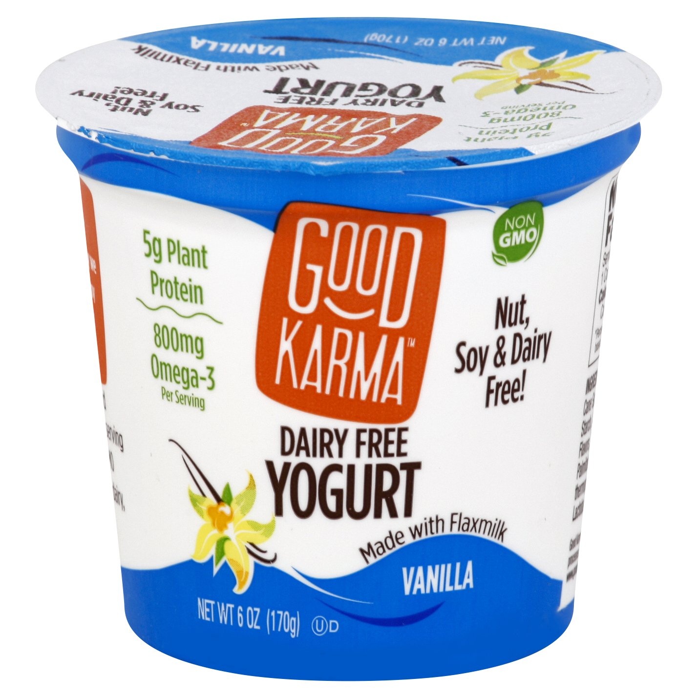 slide 1 of 1, Good Karma Flax Milk Vanilla Yogurt, 6 oz