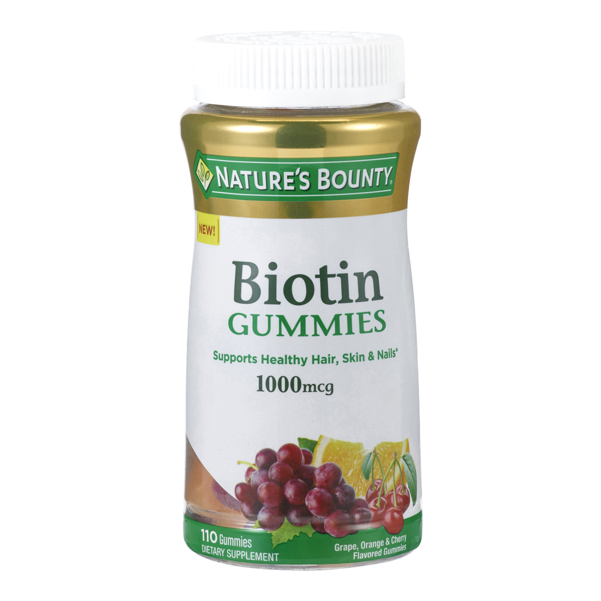 slide 1 of 9, Nature's Bounty Biotin Gummies, 110 ct