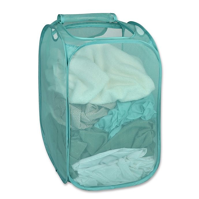 slide 1 of 2, Smart Design Pop-Up Flip Hamper and Basket - Pool Blue, 1 ct