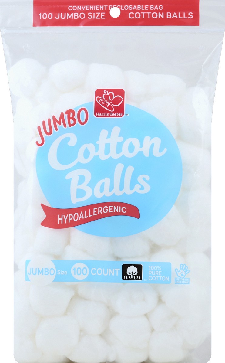 slide 2 of 2, Harris Teeter Cotton Balls 100 Triple Size, 100 ct