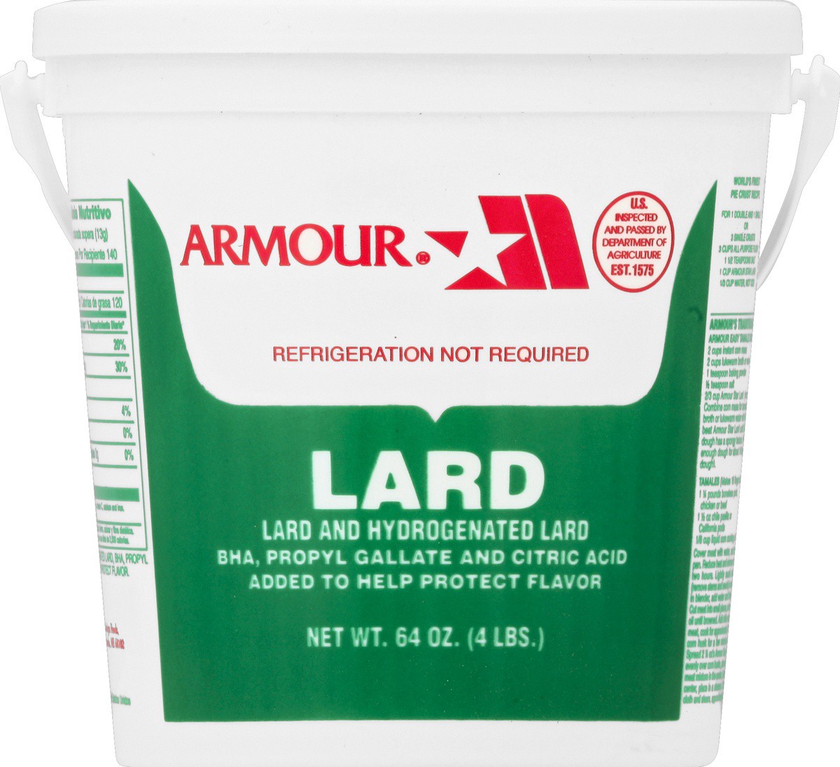 slide 2 of 2, Armour Lard 64 oz, 4 lb