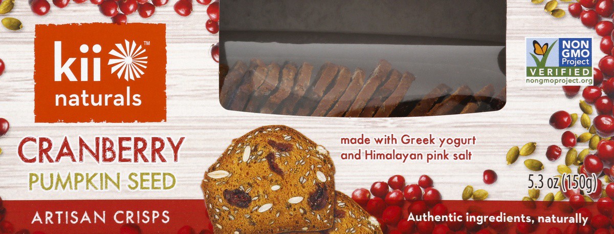 slide 4 of 6, Kii Naturals Pumpkin Seed Cranberry Artisan Crisps 5.3 oz, 5.3 oz